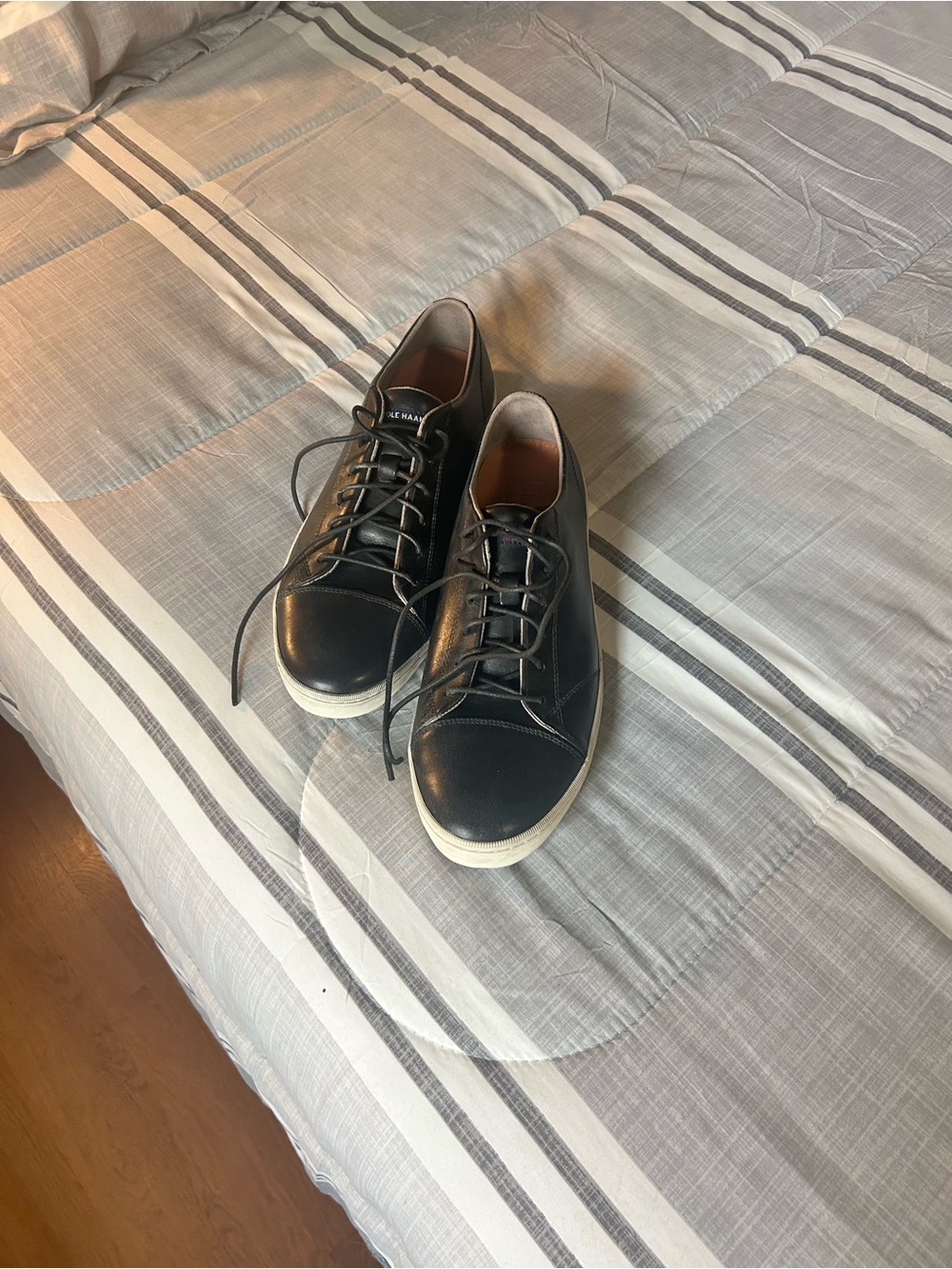 Cole Haan Black Leather Low-Top Sneakers with BoxWeave Safety Sole